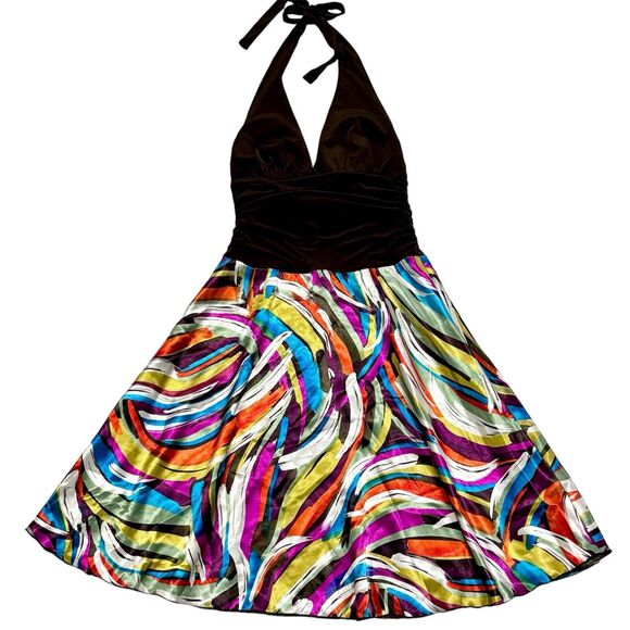 Vintage 90s Y2K Cleavage Handkerchief Pixie Fairy Halter Dress Medium - Picture 3 of 9